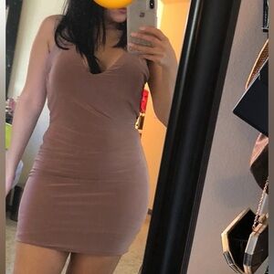 Lily Dusty Pink Mini Dress open back